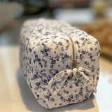 Trousse de toilette en gaze de coton bio BLEUET