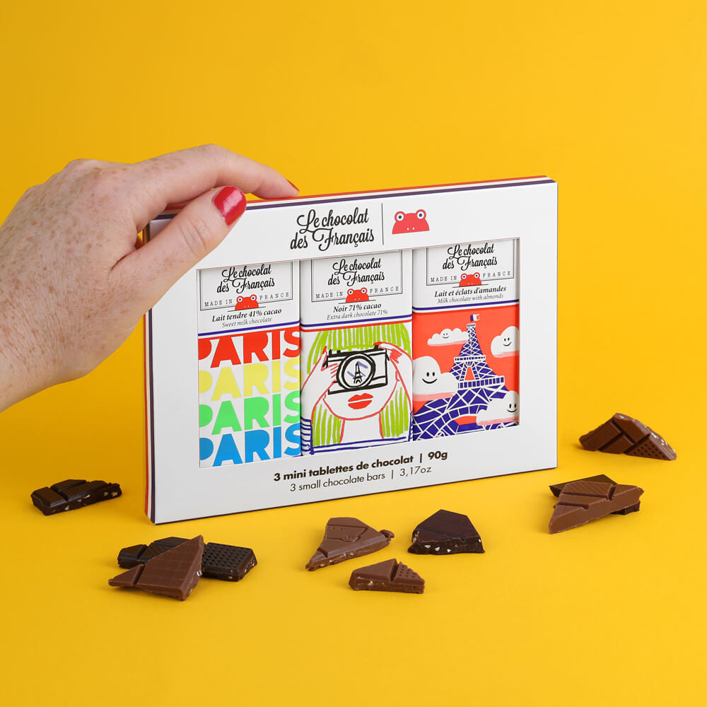 Coffret de 3 tablettines de chocolat bio