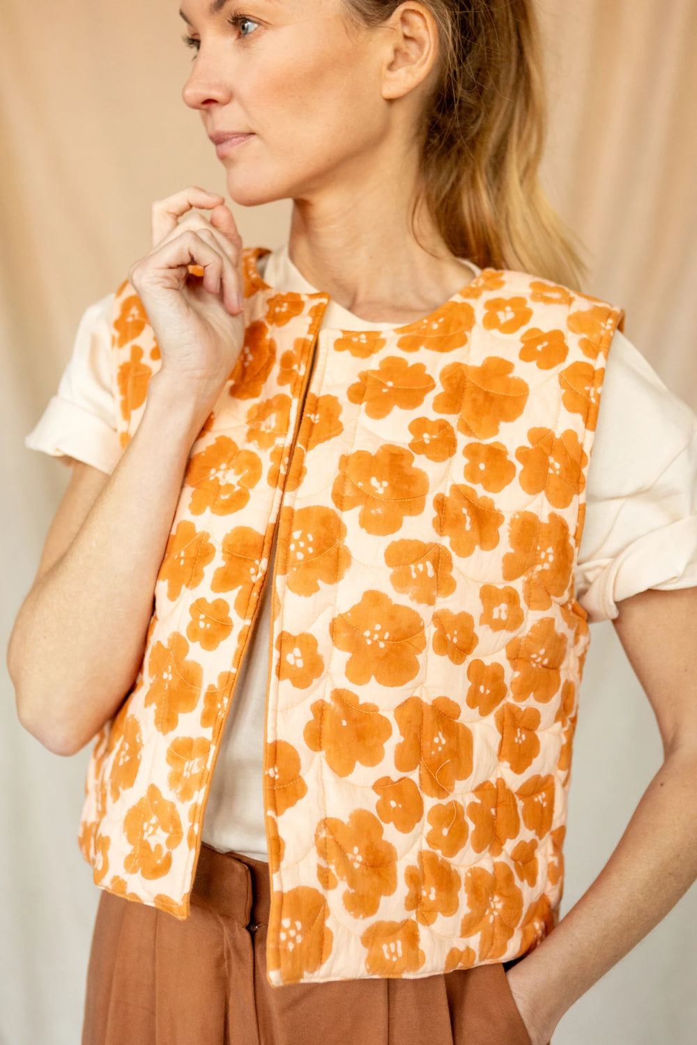 Gilet Sakari Flora Bold Orange Apache