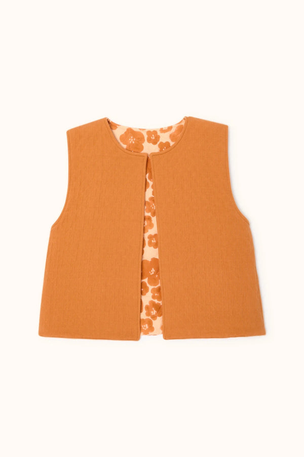 Gilet Sakari Flora Bold Orange Apache recto